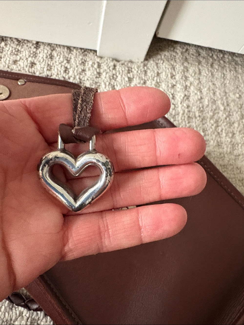 Vintage Brighton Leather Crossbody Bag with Metal Accents - Picture 6 of 11